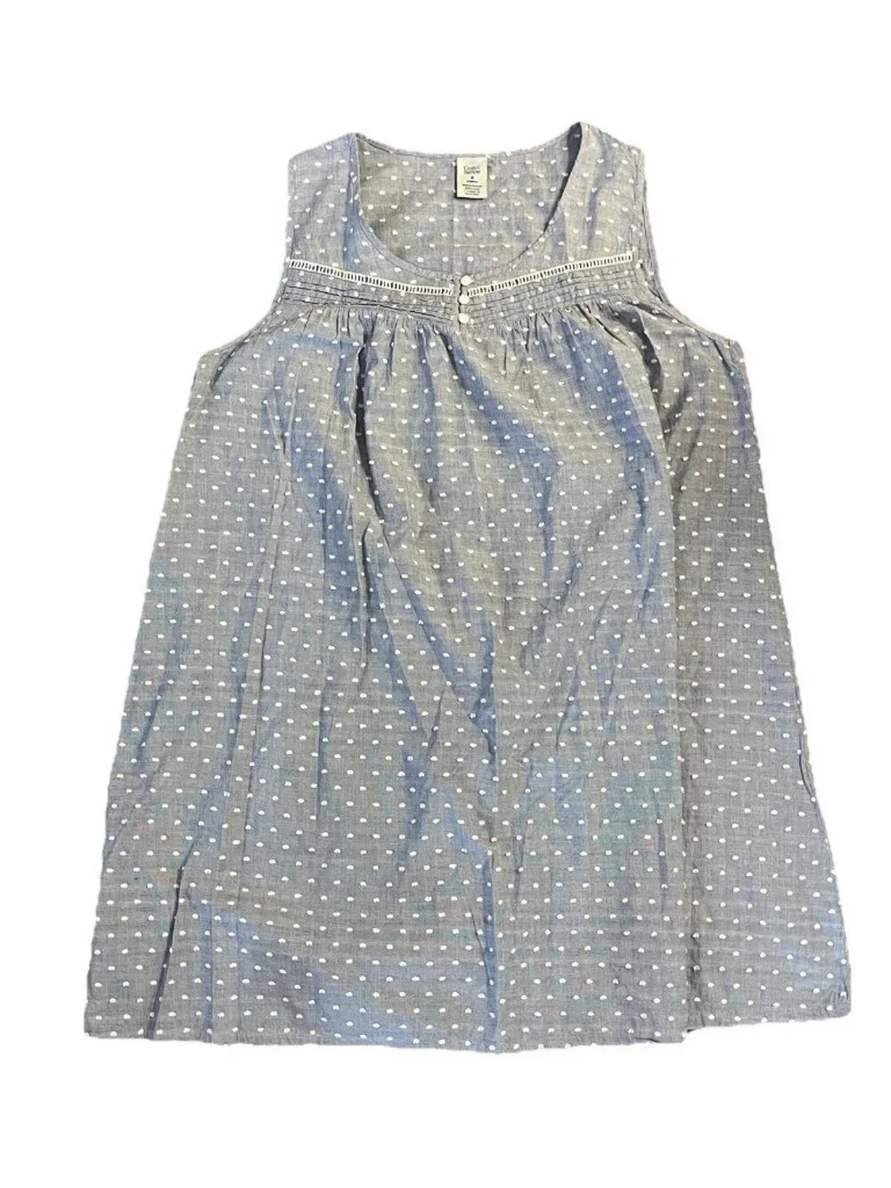 Women’s Croft & Barrow Cotton Chambray Swiss Dot Nightgown Medium